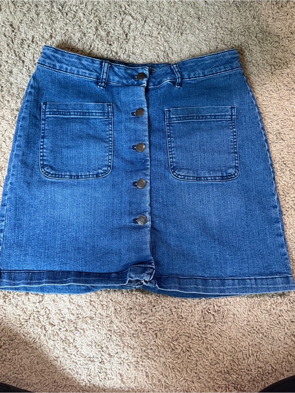 Bass Blue Denim Button-Front Skirt size 8